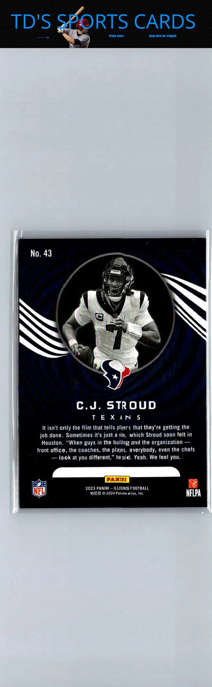 C.J. Stroud football card from 2023 Panini Illusions trading cards collection