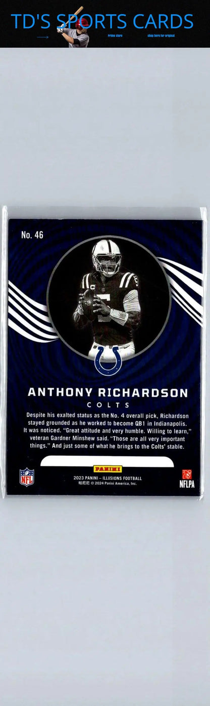 Anthony Richardson Colts football card from 2023 Panini Illusions trading cards