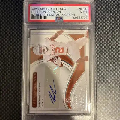 Autographed Roschon Johnson Texas Longhorns football card from Panini Immaculate Collegiate