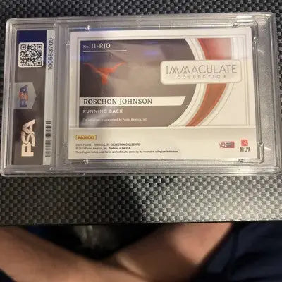 Graded Roschon Johnson Immaculate Collection football card Panini Immaculate Collegiate
