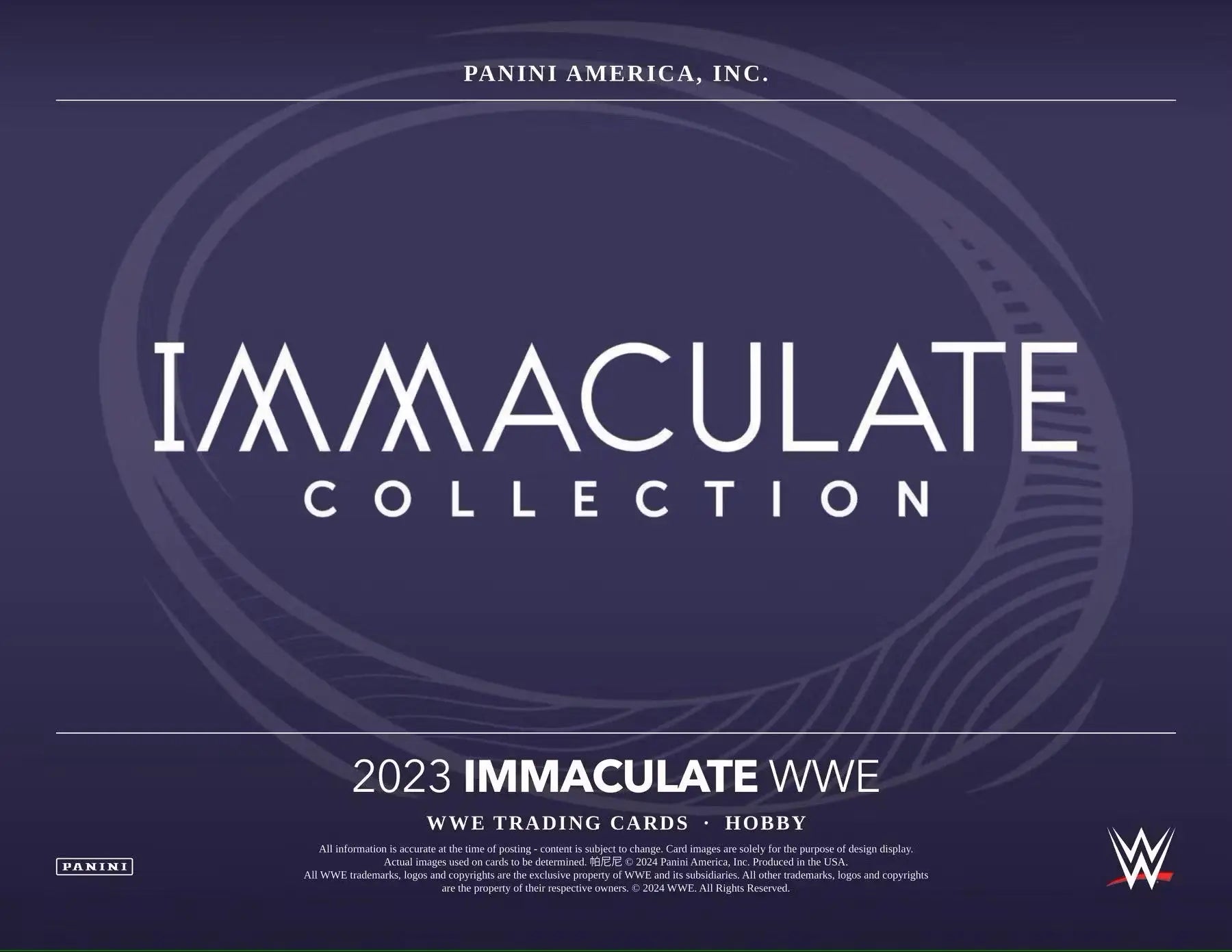 WWE trading card box from 2023 Panini Immaculate WWE Wrestling Hobby Box
