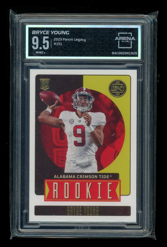 Graded Panini Legacy Bryce Young 2023 Rookie Football Card in Arena Club 9.5