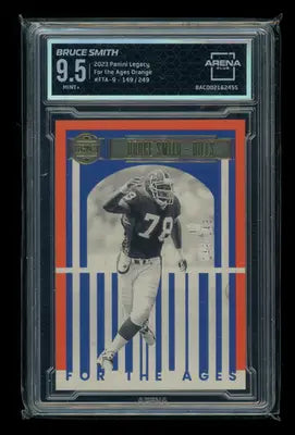 Graded Panini Legacy Orange Bruce Smith football card from For The Ages series