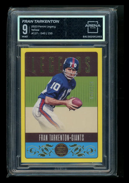 Panini Legacy Yellow Fran Tarkenton football card from 2023 Panini Legacy Yellow series