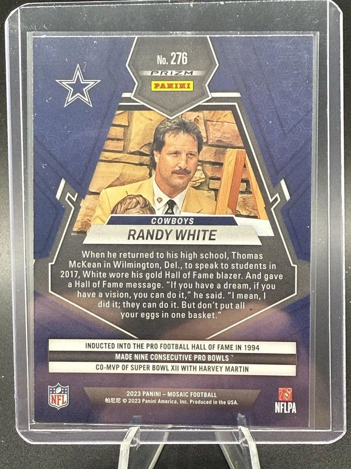 Randy White 2023 Panini Mosaic Red Sparkle football card from Cowboys Sparkle Pack