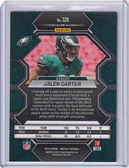 2023 Panini Mosaic #328 Jalen Carter - Philadelphia Eagles