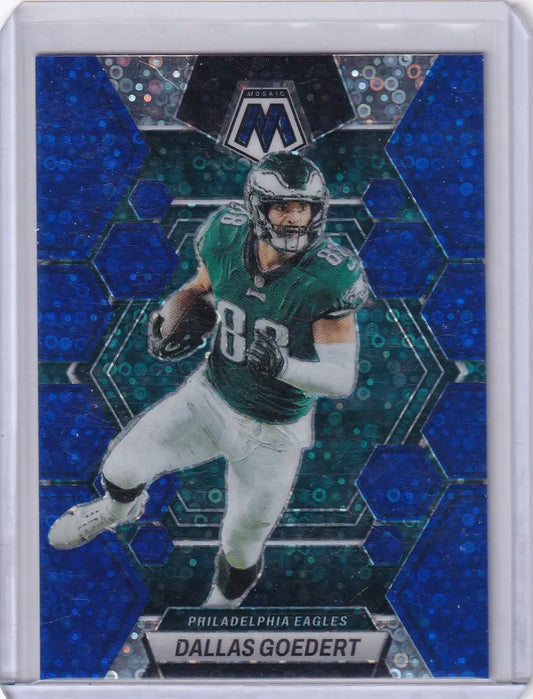 2023 Panini Mosaic Blue Disco 7/75 #195 Dallas Goedert - Philadelphia Eagles