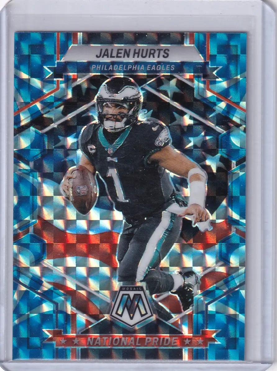 2023 Panini Mosaic Blue Reactive National Pride #252 Jalen Hurts - Eagles - Trading Card