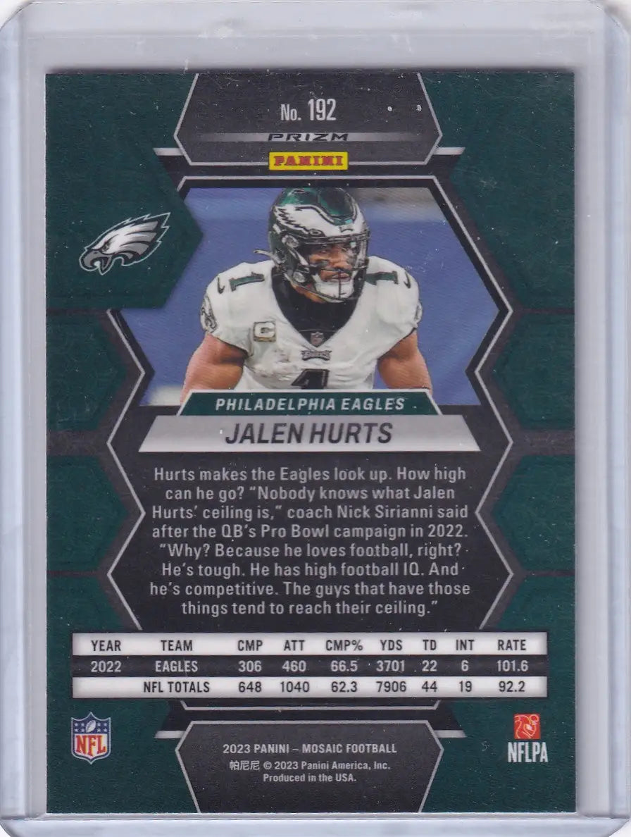 2023 Panini Mosaic Pink Camo #192 Jalen Hurts - Philadelphia Eagles - Trading Card