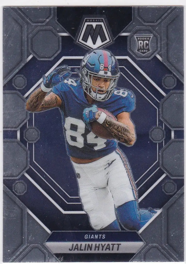 Jalin Hyatt football card from 2023 Panini Mosaic Prizm #329 New York Giants RC