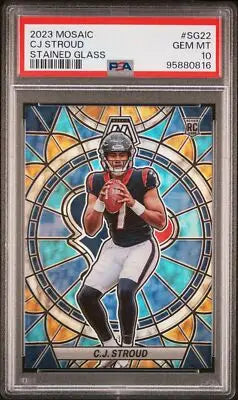 Graded C.J. Stroud football card from 2023 Panini Mosaic Stained Glass series