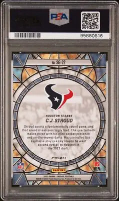 Graded C.J. Stroud football card from 2023 Panini Mosaic Stained Glass collection