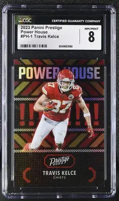 Graded Panini Prestige Travis Kelce football card in product 2023 Panini Prestige Travis Kelce #PH-1