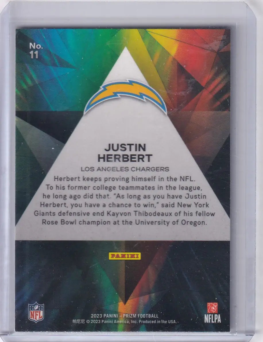 2023 Panini Prizm #11 Justin Herbert - Los Angeles Chargers - Trading Card