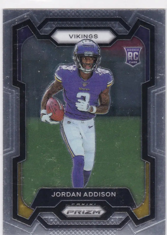 Jordan Addison rookie card from 2023 Panini Prizm RC Minnesota Vikings collection