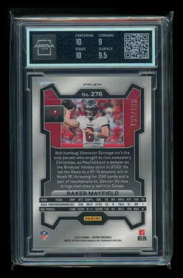 Graded Baker Mayfield football card Panini Prizm Blue Wave Blue Wave Baker 9.5
