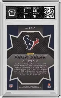 Graded C.J. Stroud football card from Panini Prizm Prizm Break 2023 product