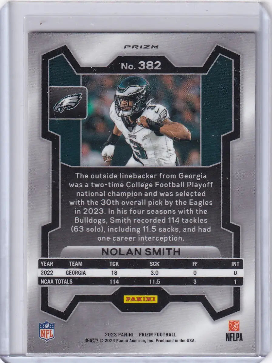 2023 Panini Prizm Orange Disco #382 Nolan Smith - Philadelphia Eagles