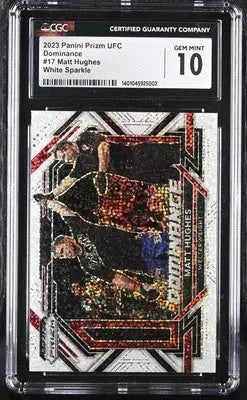 Graded Matt Hughes UFC trading card from 2023 Panini Prizm UFC Prizm UFC Collection