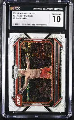 Graded Prizm UFC Paddy Pimblett trading card 2023 Panini Prizm UFC MMA CGC 10
