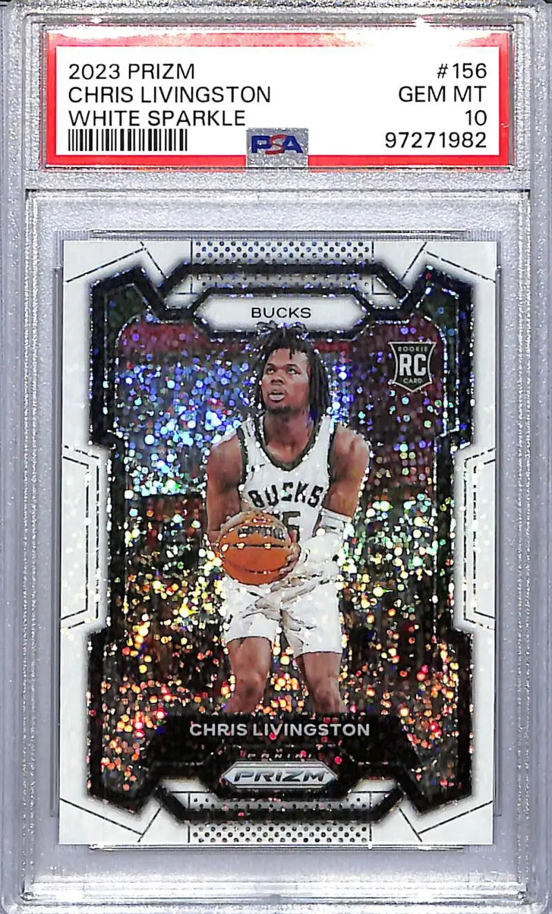 2023 Panini Prizm White Sparkle Chris Livingston Rookie Card PSA 10 GEM MINT