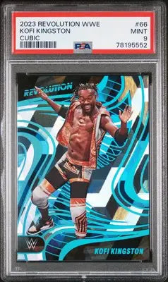 Graded Kofi Kingston wrestling card from Panini Revolution WWE 2023 series
