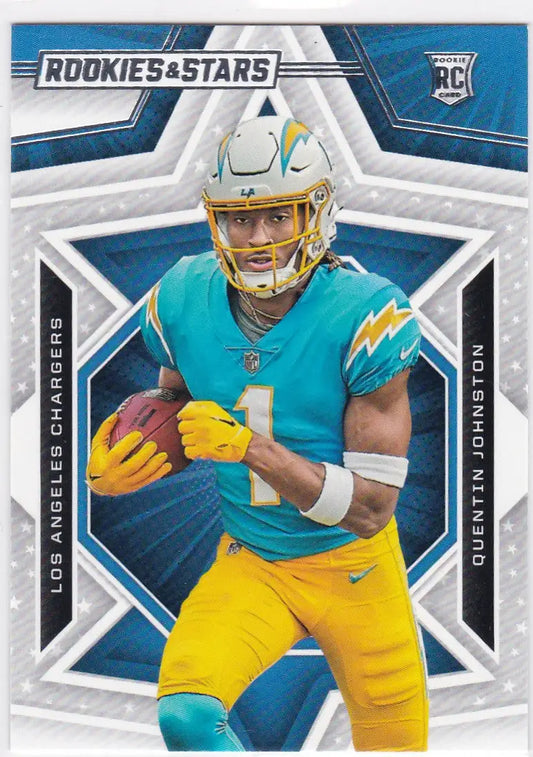 Quentin Johnston RC Los Angeles Chargers 2023 Panini Rookie & Stars football card