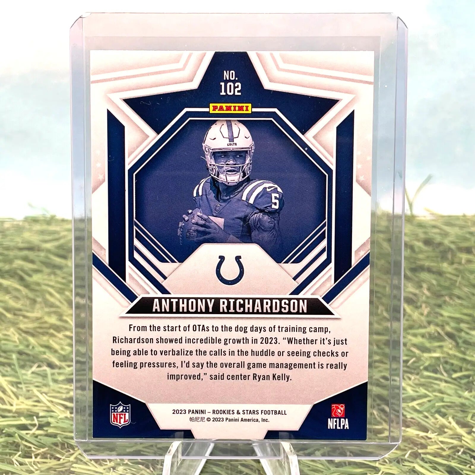 Anthony Richardson rookie card from 2023 Panini Rookies & Stars featuring Colts