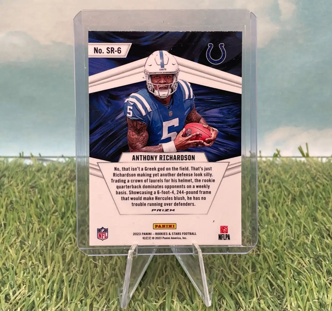 Anthony Richardson football card from Panini Rookies Stellar subset, Colts RC NFL