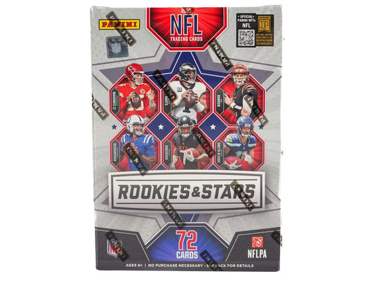 Box of NFL Rookies & Stars trading cards featuring NFL Draft Class and Red Plaid Parallels