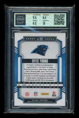 Graded Panini Score Bryce Young football trading card from 2023 Panini Score Arena Club