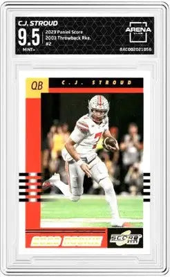 Panini Score C.J. Stroud football card from 2023 Throwback Rookies series
