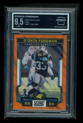 Graded 2023 Panini Score Lava D’Onta Foreman football card 9.5 Mint+ in Arena Club