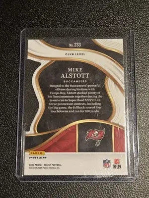 2023 Panini Select Mike Alstott football card with green and yellow prizms die cuts