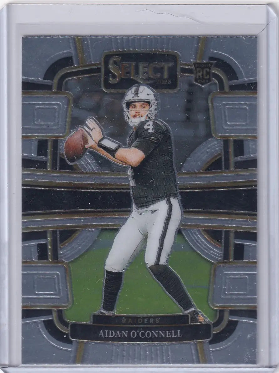 Aidan OConnell rookie football card from 2023 Panini Select Las Vegas Raiders product