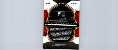 Babe Ruth baseball card featuring 2023 Panini Select Babe Ruth Blue Prizm design