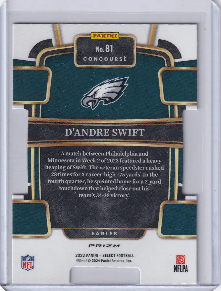 2023 Panini Select Concourse Red & Black Die-Cut #81 D’andre Swift - Eagles - Trading Card