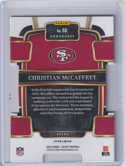 2023 Panini Select Diecut #88 Christian McCaffery - San Francisco 49ers - Trading Card