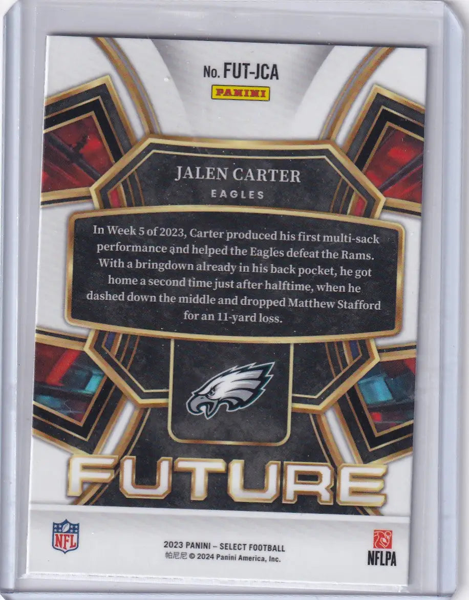 2023 Panini Select - Select Futures #FUT-JCA Jalen Carter - Philadelphia Eagles
