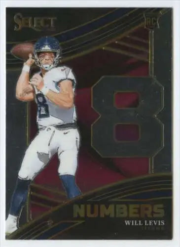 Original gloss 2023 Panini Select Select Numbers #3 Will Levis football card Titans