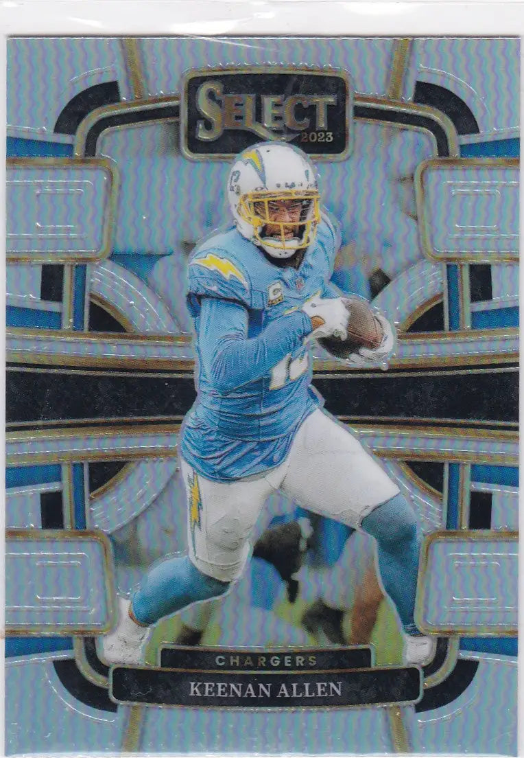 Keenan Allen football card from 2023 Panini Select Silver Prizm Los Angeles Chargers
