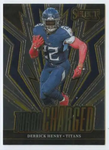 Derrick Henry 2023 Panini Select Turbocharged football card with original gloss finish