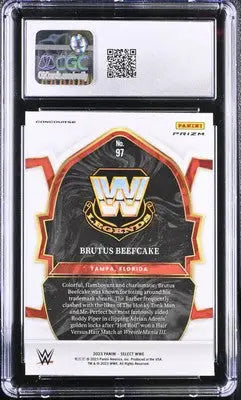 Graded Graded Brutus Beefcake wrestling card from 2023 Panini Select WWE series