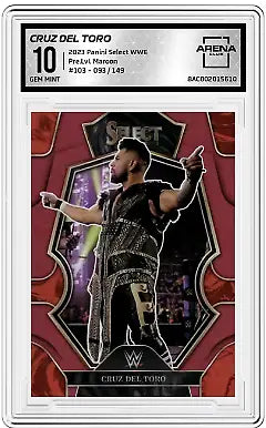 Graded Panini Select WWE Cruz Del Toro card #103 Maroon 093/149 for collectors