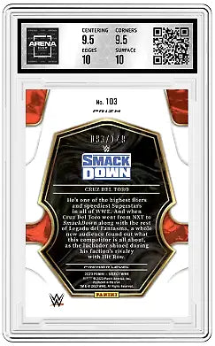 Graded Panini Select WWE Cruz Del Toro #103 Maroon Card 093/149 Arena Club 10
