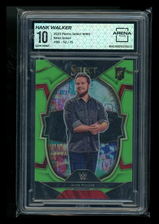 Panini Select WWE Hank Walker Neon Green trading card GEM MINT 10 Arena Club