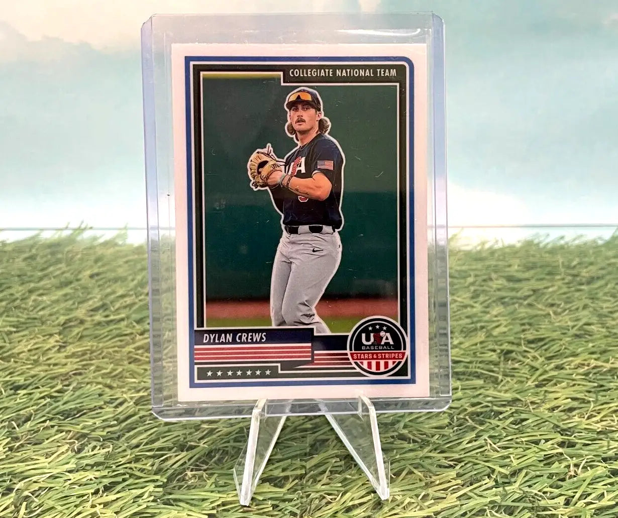 Dylan Crews baseball card from 2023 Panini USA Baseball Stars & Stripes #86 RC