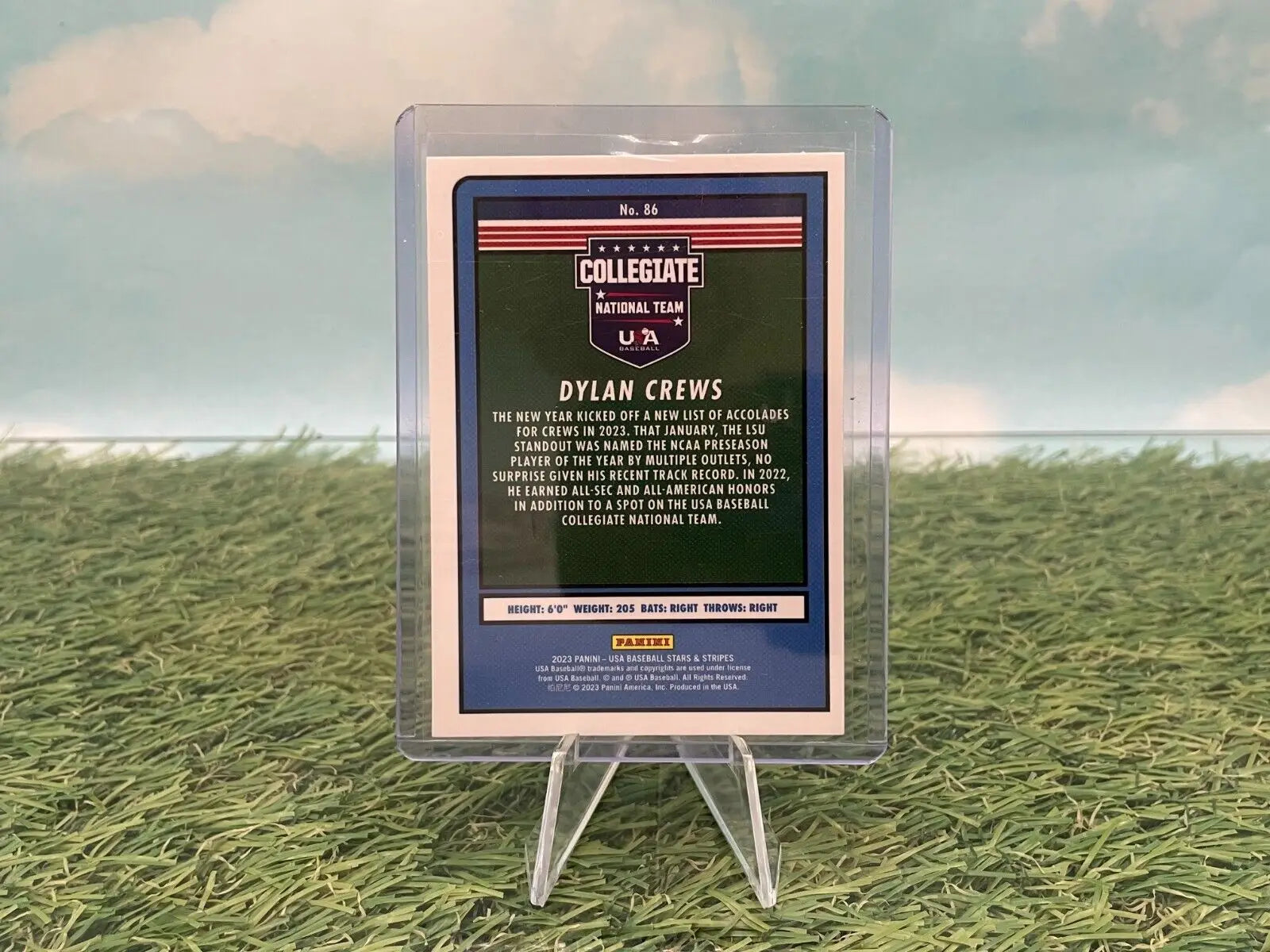 Dylan Crews baseball card from 2023 Panini USA Baseball Stars & Stripes collection