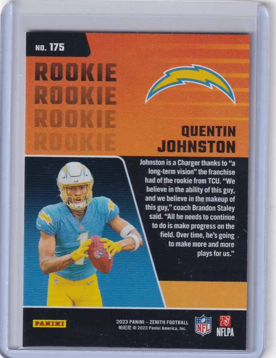 2023 Panini Zenith #175 Quentin Johnston - Los Angeles Chargers - Trading Card