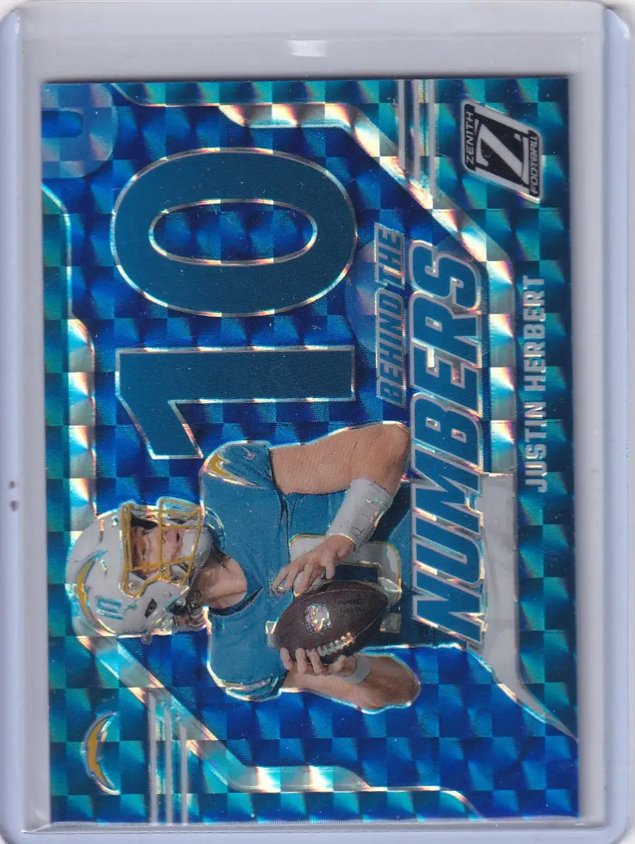 2023 Panini Zenith Blue #18 Justin Herbert - Los Angeles Chargers - Trading Card